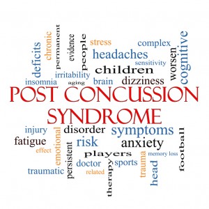 Post Concussion Syndrome Word Cloud Concept with great terms such as brain, injury, trauma and more.